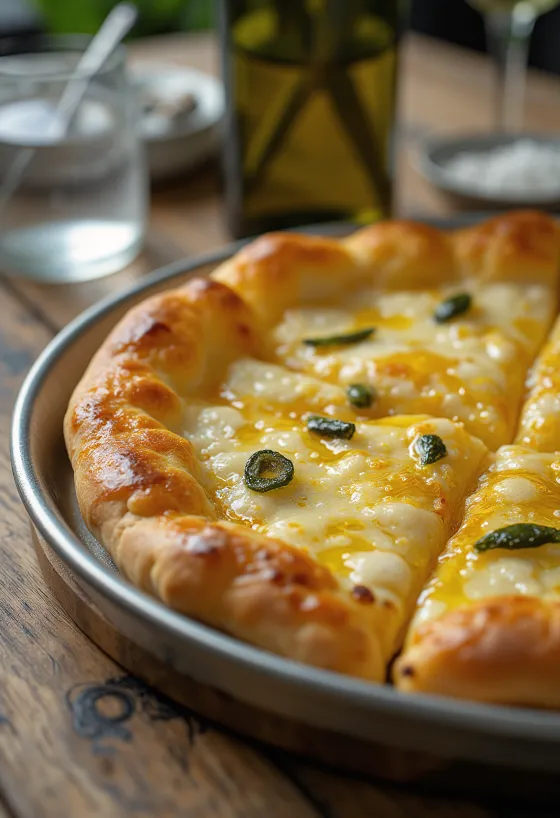 Pizza all’Olio extra szűz olívaolajjal és friss fűszernövényekkel