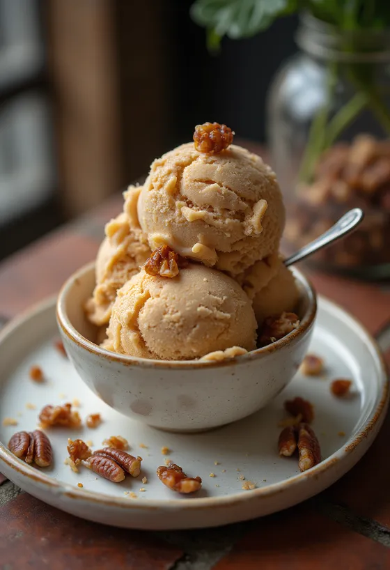 Praline Ice Cream tálalva