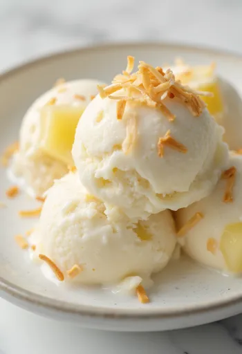 Alkoholmentes pina colada fagylalt tálalva