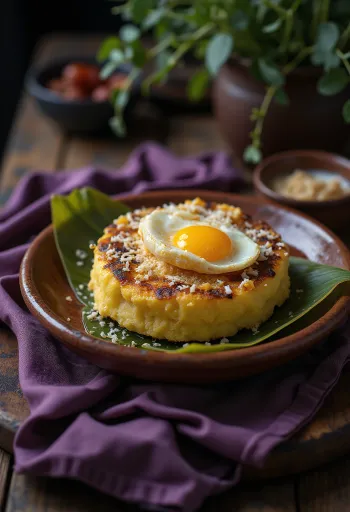 Bibingka Fülöp-szigeteki sütemény tálalva