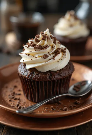 Frissen sült mokka cupcake