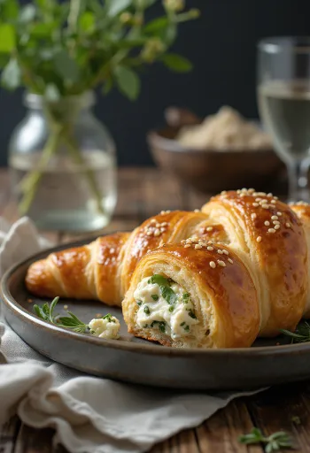 Provence-i fűszeres croissant tálalva