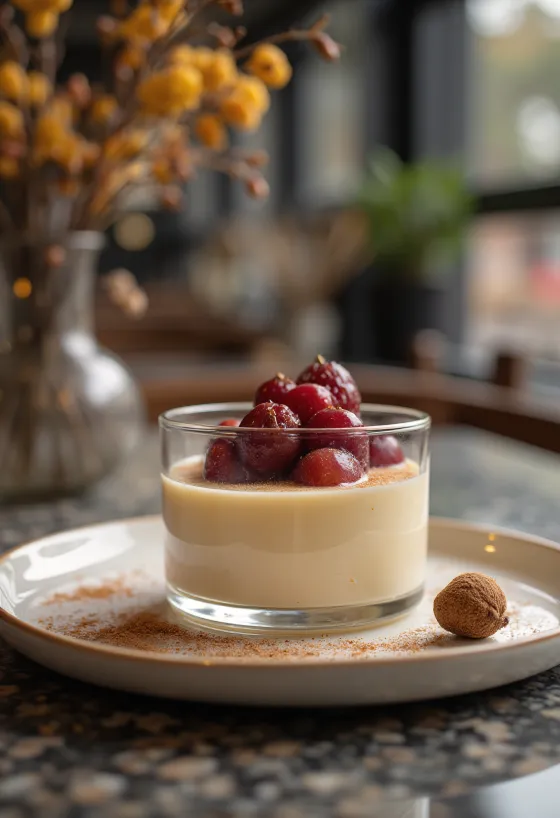 Szilvás panna cotta pohárban