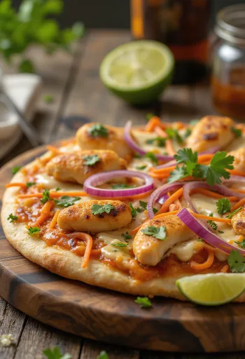 Thai chicken pizza földimogyoró szósszal és korianderrel