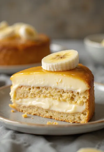 Banános mascarpone torta tálalva