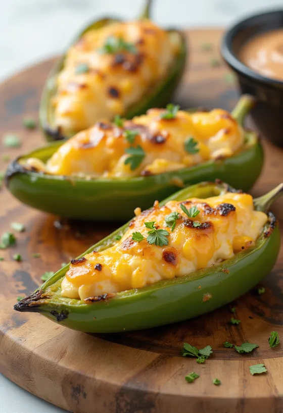 BBQ grillezett jalapeno poppers tálalva