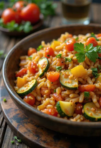 Jambalaya zöldségekkel, rizses egytálétel friss zöldségekkel