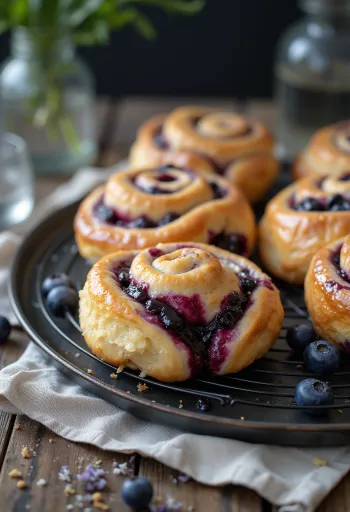 Kanelbulle áfonyával, frissen sütve