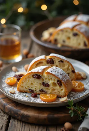 Klasszikus Dresdner Stollen tálalva