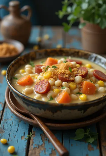 Locro de maíz gazdag kukoricás és babos ízekkel