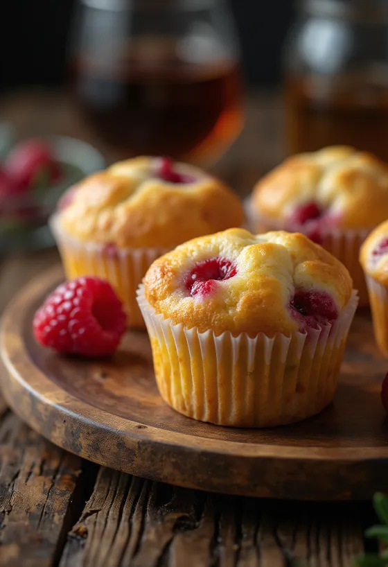 Málnás Cupcake tálalva