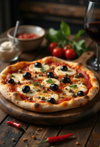 Pizza alla Puttanesca szardellával és kapribogyóval