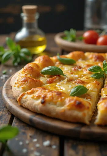 Frissen sült extra szűz olívaolajos pizza