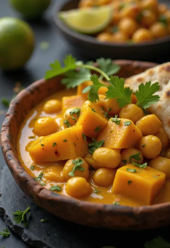 Sütőtök curry csicseriborsóval