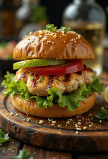 Tequilás Lime Burger tálalva