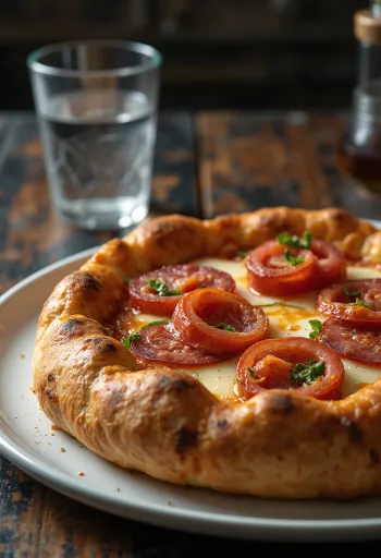Töltött szélű Diavola pizza fűszeres szalámival