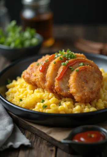 Katsu Omurice japán tojásos rizs csirkével és szezámmaggal