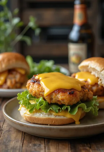 Mézes-mustáros csirkés hamburger grillezett csirkével