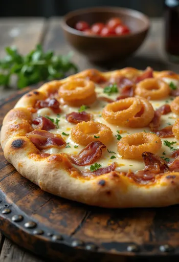 Alpesi pizza hegyi sajtokkal és ropogós bacon-nel
