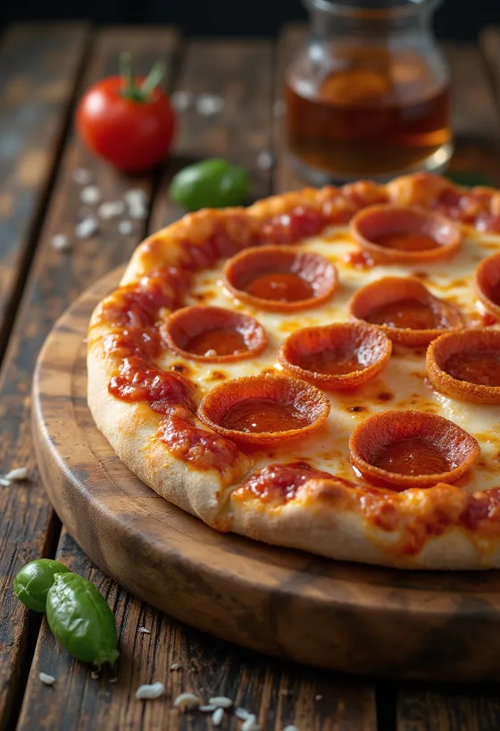 Pizza Americana pepperonival és mozzarellával