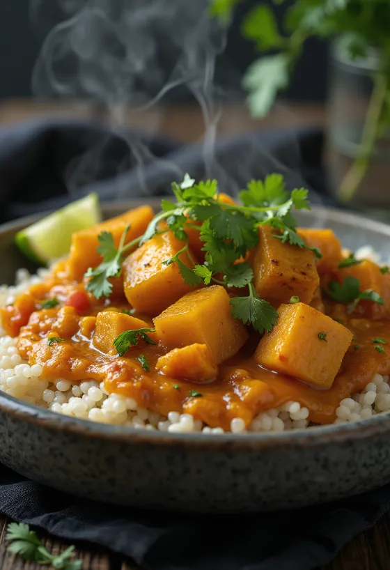 Sütőtök curry quinoa alapban