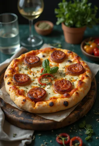 Vegán Diavola pizza növényi kolbásszal és chilivel