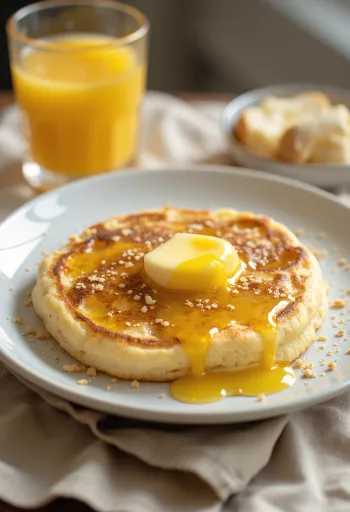 Crumpet bazsalikommal aranybarna, puha sütemények