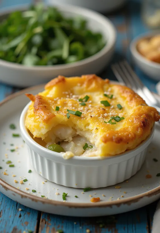 Fish pie zöldségekkel, krémes halas pite tésztával és burgonyapürével