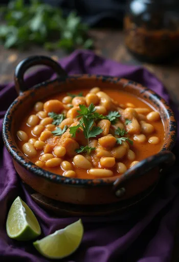 Ghugni chili fűszerrel, fehér bab és fűszeres paradicsom szósszal