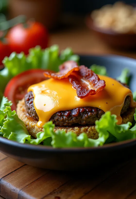 Keto amerikai sajtburger tál