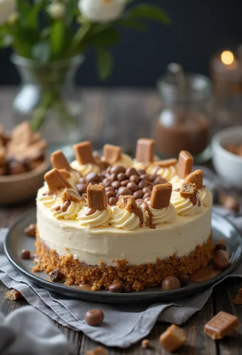 Kinder Bueno torta tálalva