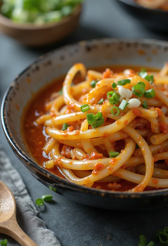 Pa Kimchi, tavaszi hagyma kimchi friss és fűszeres koreai étel