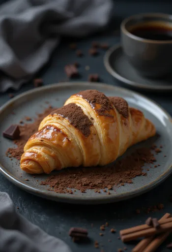 Tiramisu croissant tálalva
