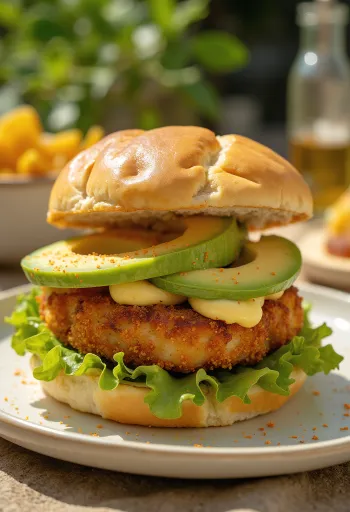 Tofu burger tálalva