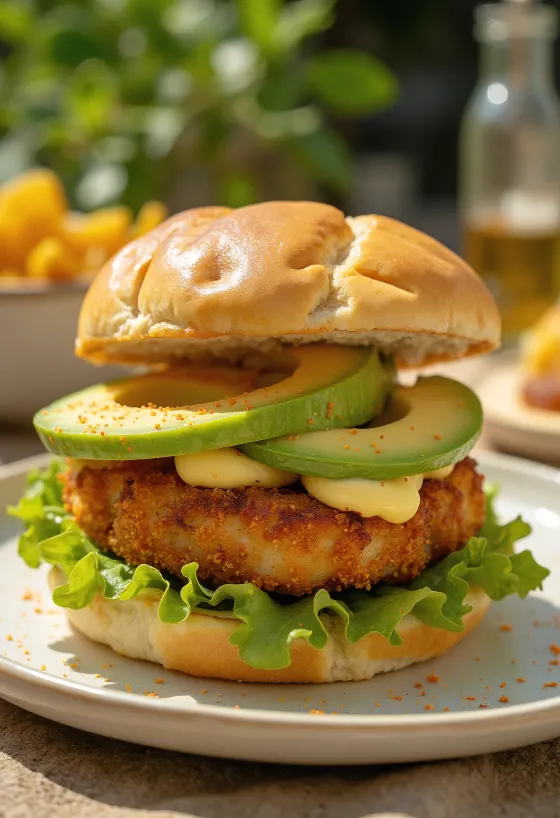 Tofu burger tálalva