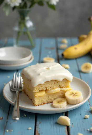 Banános túrókrém torta elegáns tálalásban