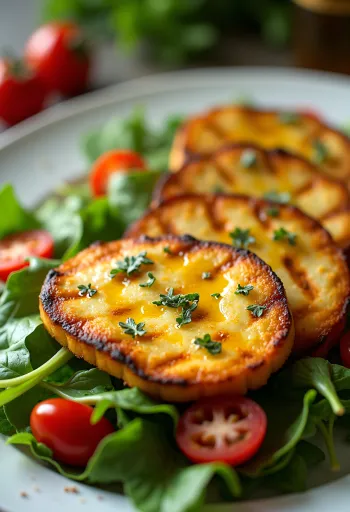 Keto grillezett halloumi sajt salátával