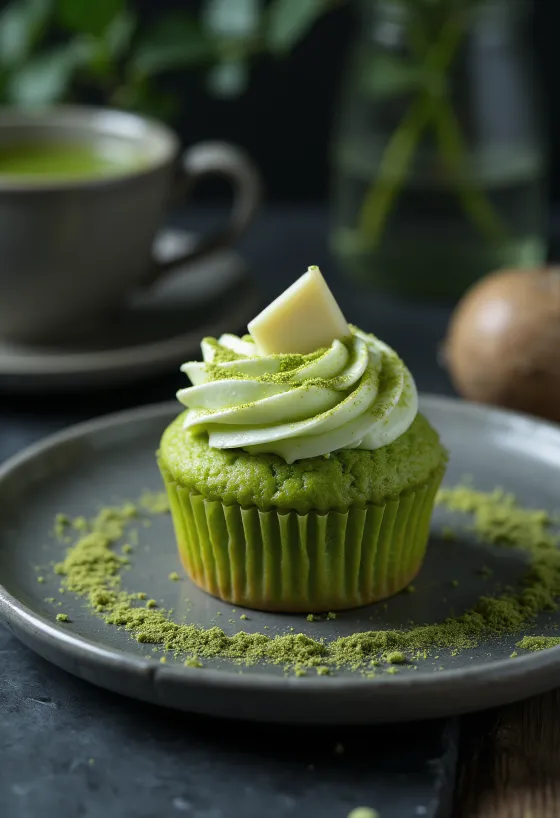 Matcha cupcake mascarpone krémmel