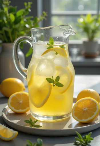 Mentás limonádé friss citrommal és jéggel
