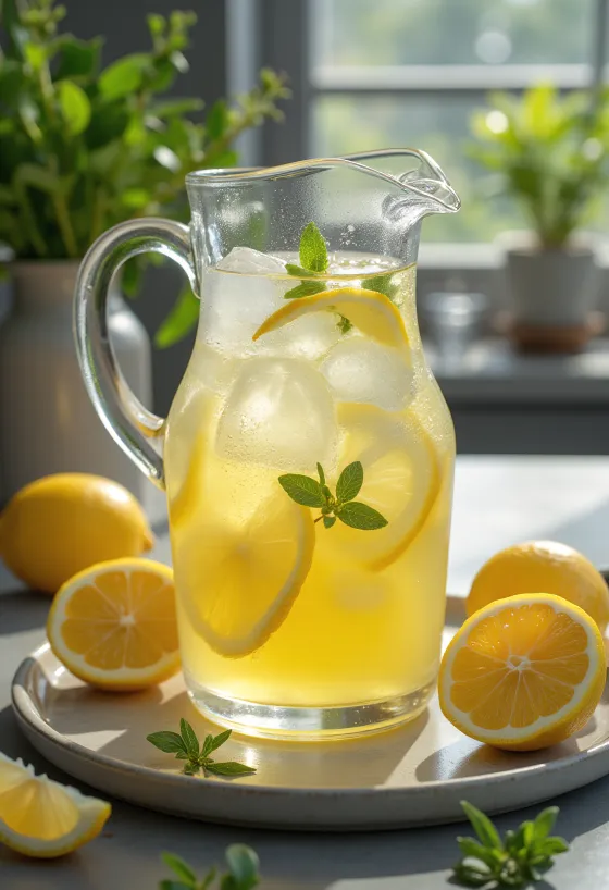 Mentás limonádé friss citrommal és jéggel