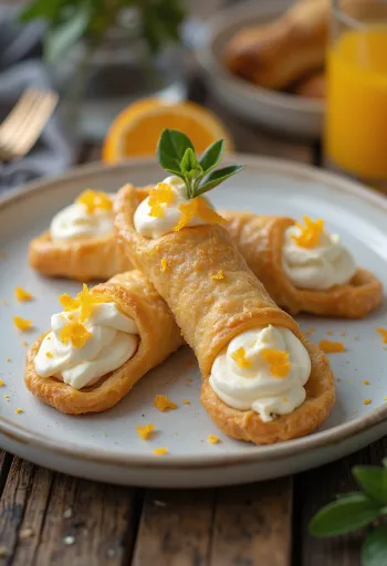 Narancsos cannoli tálalva