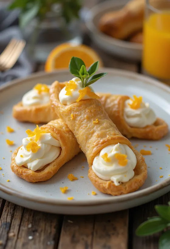 Narancsos cannoli tálalva