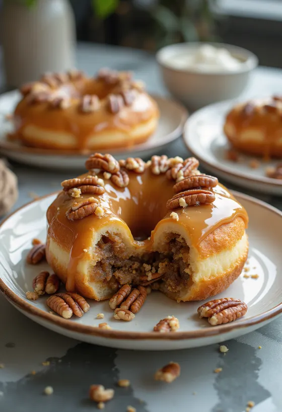 Pecan Pie Doughnut frissen tálalva