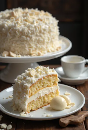 Raffaello torta díszítve