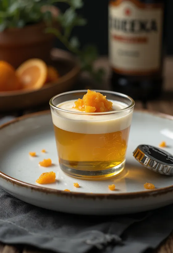 Sörös panna cotta tálalva