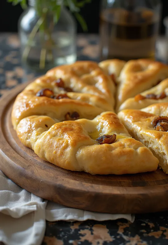 Vajas tésztájú focaccia tálalva
