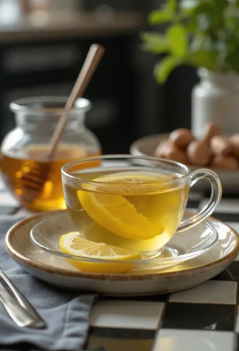 Zöld tea citrommal frissen tálalva