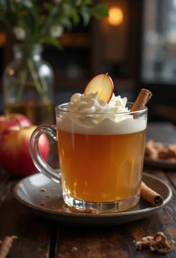 Almapálinkás cider pohárban tálalva