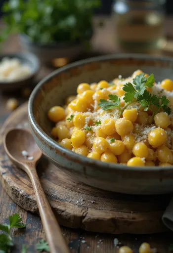 Esquites parmezánnal, tejszínes kukorica parmezánnal és korianderrel díszítve