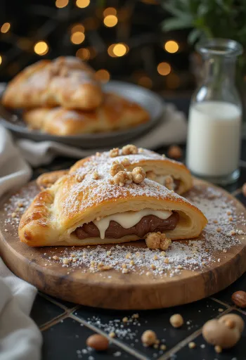 Frissen sült mogyorókrémes calzone